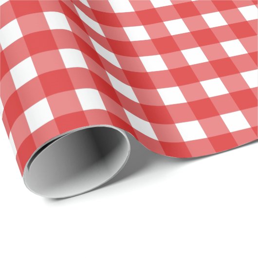 Rode en witte gingham cadeaupapier (Rol Hoek)