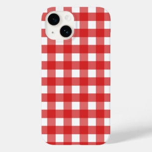 Rode en witte gingham Case-Mate iPhone 14 hoesje