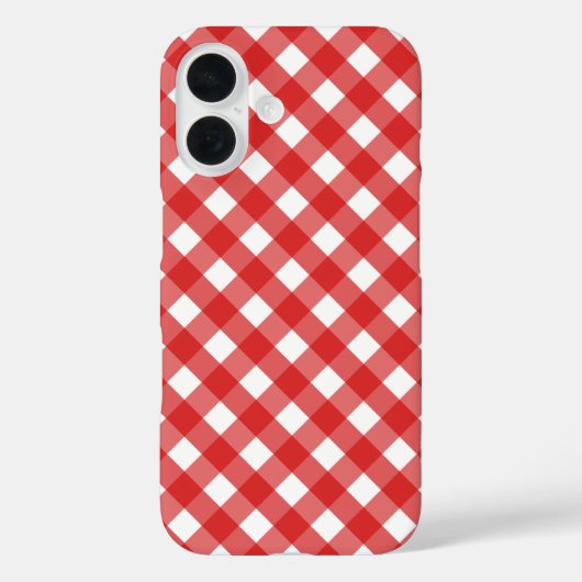Rode en witte gingham Case-Mate iPhone case (Achterkant)