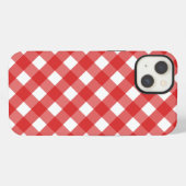 Rode en witte gingham Case-Mate iPhone hoes Hoesje (Achterkant horizontaal)