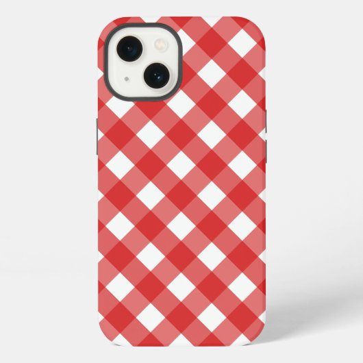 Rode en witte gingham Case-Mate iPhone hoes Hoesje (Achterkant)
