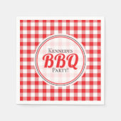 Rode en witte gingham check familie BBQ Servet (Voorkant)