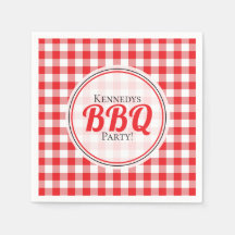 Rode en witte gingham check familie BBQ