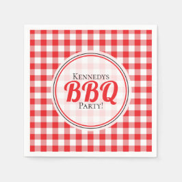 Rode en witte gingham check familie BBQ Servet