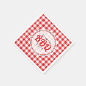 Rode en witte gingham check familie BBQ Servet (Hoek)