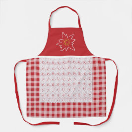  rode en witte gingham Edelweiss Schort