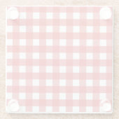 Rode en witte gingham glazen onderzetter (Achterkant)