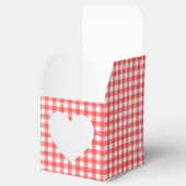 Rode en witte gingham gunstdoos met hart bedankdoosjes (Geopend)