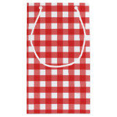 Rode en witte gingham klein cadeauzakje (Achterkant)