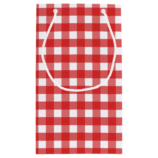 Rode en witte gingham klein cadeauzakje (Achterkant)