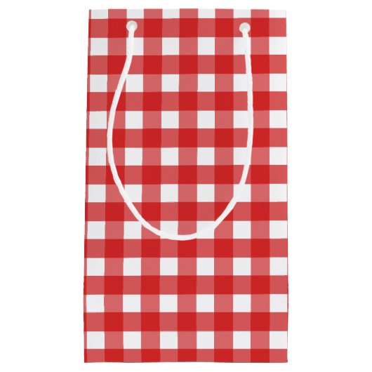 Rode en witte gingham klein cadeauzakje (Voorkant)