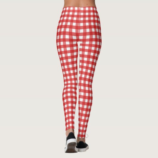 Rode en witte gingham leggings (Achterkant)