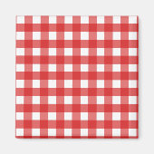 Rode en witte gingham magneet (Voorkant)