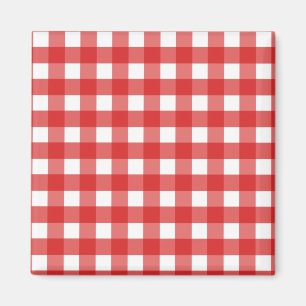 Rode en witte gingham magneet