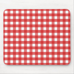 Rode en witte gingham muismat