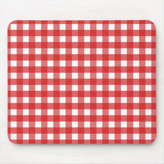 Rode en witte gingham muismat (Voorkant)