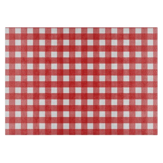 Rode en witte gingham snijplank (Voorkant)