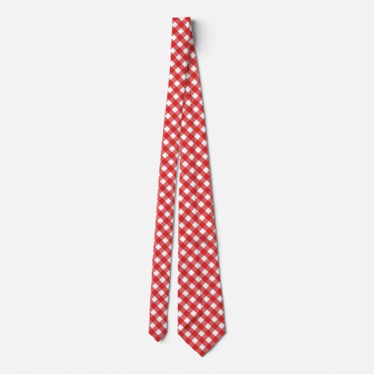 Rode en witte gingham stropdas (Achterkant)