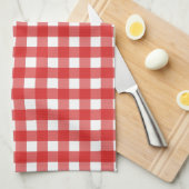 Rode en witte gingham theedoek (Quarter Fold)