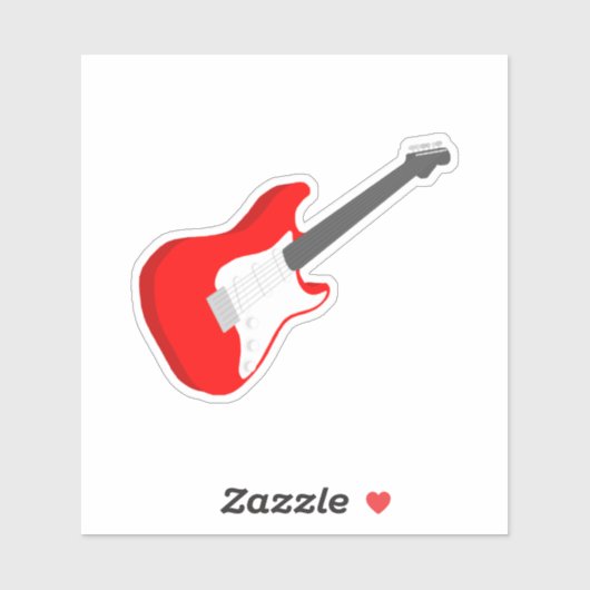 Rode en witte gitaar sticker (Vel)