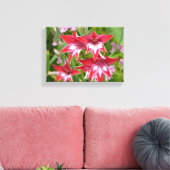 Rode en Witte Gladiolen Zomerboeketten Canvas Afdruk (Insitu (Woonkamer))