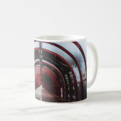 RODE EN WITTE GLAS TUNNEL KOFFIEMOK (Voorkant rechts)