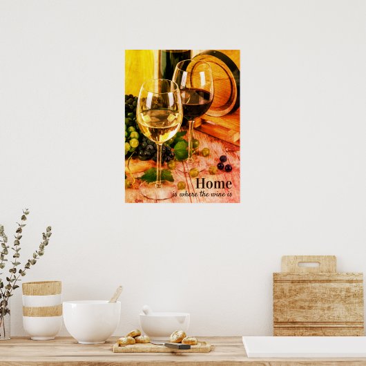  rode en witte glazen druiven Barrel Poster (Keuken)
