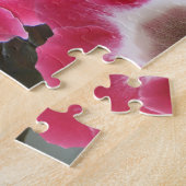 Rode en witte gloxinia bloemen . legpuzzel (Zijkant)
