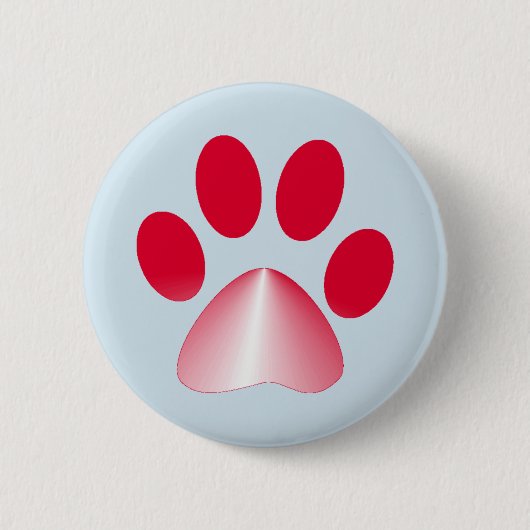 Rode en Witte Gradiënt Dierenpoot Ronde Button 5,7 Cm (Voorkant)