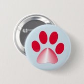 Rode en Witte Gradiënt Dierenpoot Ronde Button 5,7 Cm (Voorkant /achterkant)