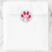 Rode en Witte Gradiënt Dierenpoot Ronde Sticker (Tas)