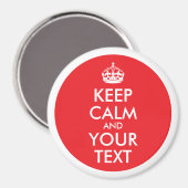 Rode en witte grens houden kalm en Jouw tekst Magneet (Voorkant / Achterkant)
