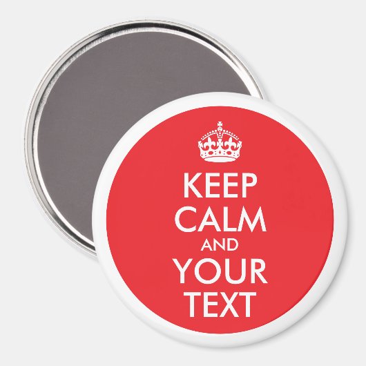Rode en witte grens houden kalm en Jouw tekst Magneet (Voorkant / Achterkant)