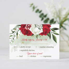 rode en witte griesgriesmeel keuze RSVP kaartje