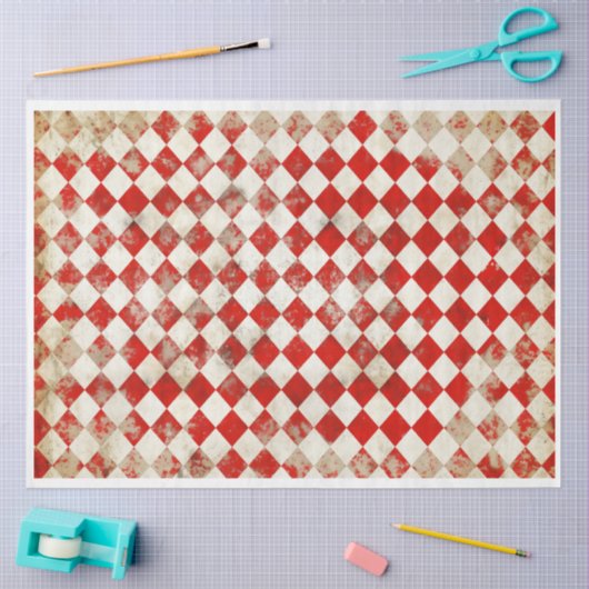 Rode en witte harlekijn tissuepapier (Craft)