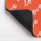 Rode En Witte Hart Liefde Monogram Muismat (Hoek)