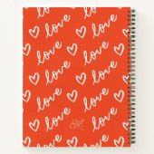 Rode En Witte Hart Liefde Monogram Notitieboek (Achterkant)