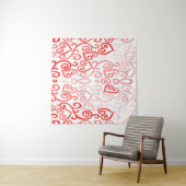 Rode en Witte Hart Print Wandkleed (In Situ (horizontaal))