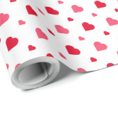 Rode en witte Hart Valentijnsdag Cadeaupapier (Rol Hoek)