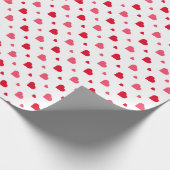 Rode en witte Hart Valentijnsdag Cadeaupapier (Hoek)