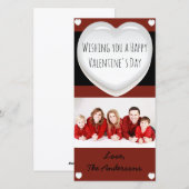 Rode en Witte Hart Valentijnsdag Fotokaart Feestdagenkaart (Voorkant / Achterkant)