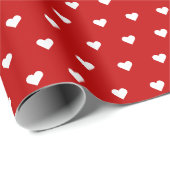 Rode en witte harten | Aangepast opvulpapier Cadeaupapier (Rol Hoek)