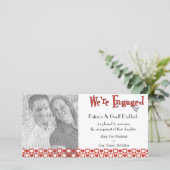 Rode en Witte Harten Foto Verlovingsaankondiging Aankondiging (Staand voorkant)