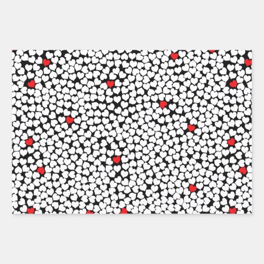 Rode en witte harten inpakpapier vel (Voorkant)