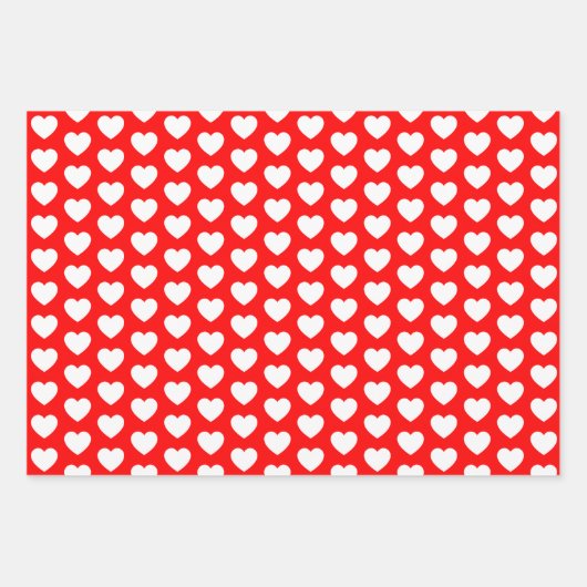 Rode en witte harten inpakpapier vel (Voorkant 2)
