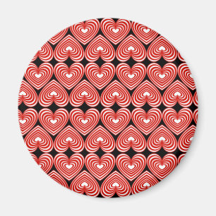 Rode en witte harten magneet