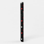 Rode en witte harten op zwart Case-Mate iPhone case (Achterkant/rechts)