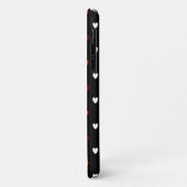 Rode en witte harten op zwart Case-Mate iPhone case (Achterkant/links)