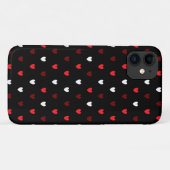 Rode en witte harten op zwart Case-Mate iPhone case (Achterkant (horizontaal))