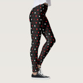 Rode en witte harten op zwart leggings (Rechts)